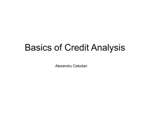Basics of Credit Analysis