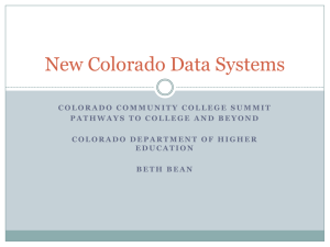 New Colorado Data Systems - Colorado Community College System