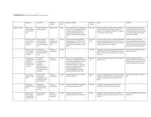 Supplemental Table 1: Conventional therapy * = sentinel articles