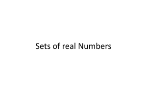 Sets of real Numbers