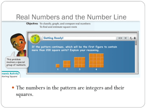 Real Numbers and the Number Line