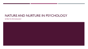Nature and Nurture in Psychology