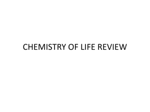 Chemistry of Life Test Review