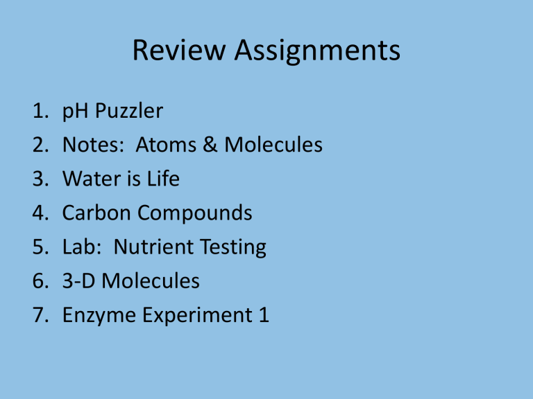 Chemistry Of Life Review Slideshow Chemistry Of Life