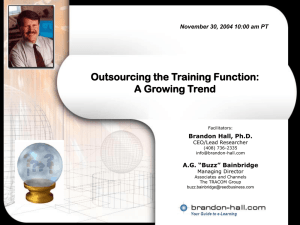 Outsourcing the Training Function – a Growing Trend