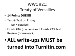 WW1 # : Treaty of Versailles