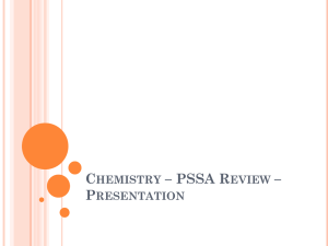 Chemistry – PSSA Review