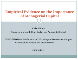 Impact of Managerial Consulting Services for SMEs: Evidence from