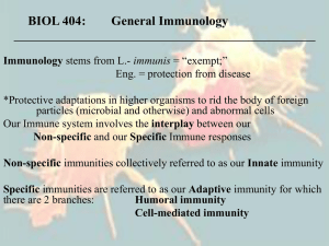 BIOL 495: Introduction to Immunology