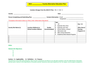 Alternative Education County Plan