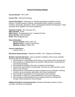 pscy 2301 Central texas college psychology 2301 general psychology i introduction a general psychology is a survey of the major psychological topics, theories, and. pscy 2301 Central texas college psychology 2301 general psychology i introduction a general psychology is a survey of the major psychological topics, theories, and.
