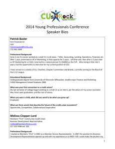 Speaker Bios – 2014 YP Conference - CU Reach