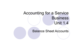 Unit 1.4 - Balance Sheet Accounts