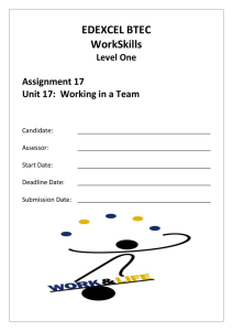 Unit 17: Assignment: Working in a Team
