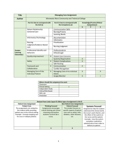 Managing Care Assignment UPDATED 2014