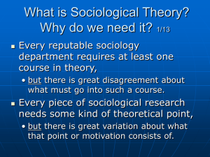 Discussion: What is Sociological Theory? Why