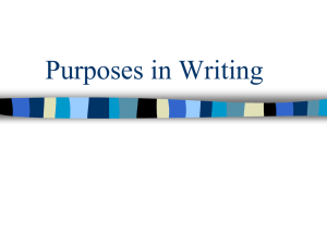 Purposes in Writing - Warren County Schools
