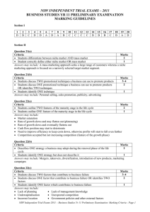 Yearly Exam 2011 - marking criteria