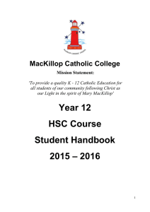 Year 12 2016 HSC Student Handbook