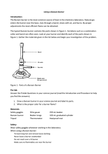 Using a Bunsen Burner Introduction: The Bunsen burner is the most