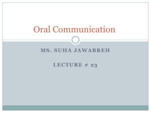 Oral Communication - An