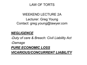law of torts weekend lecture 2a