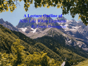 a lecture outline on hills like white elephants by ernest heminway