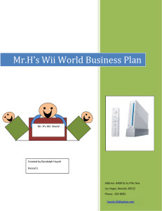 Mr.H*s Wii World Business Plan