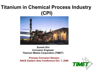 (TIMET) Titanium in Chemical Process Industry (CPI)
