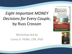 Eight Important Money Decisions for Every Couple by