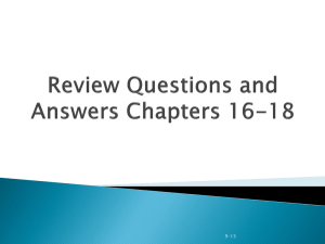 Review Questions and Answers Chapters 16-18
