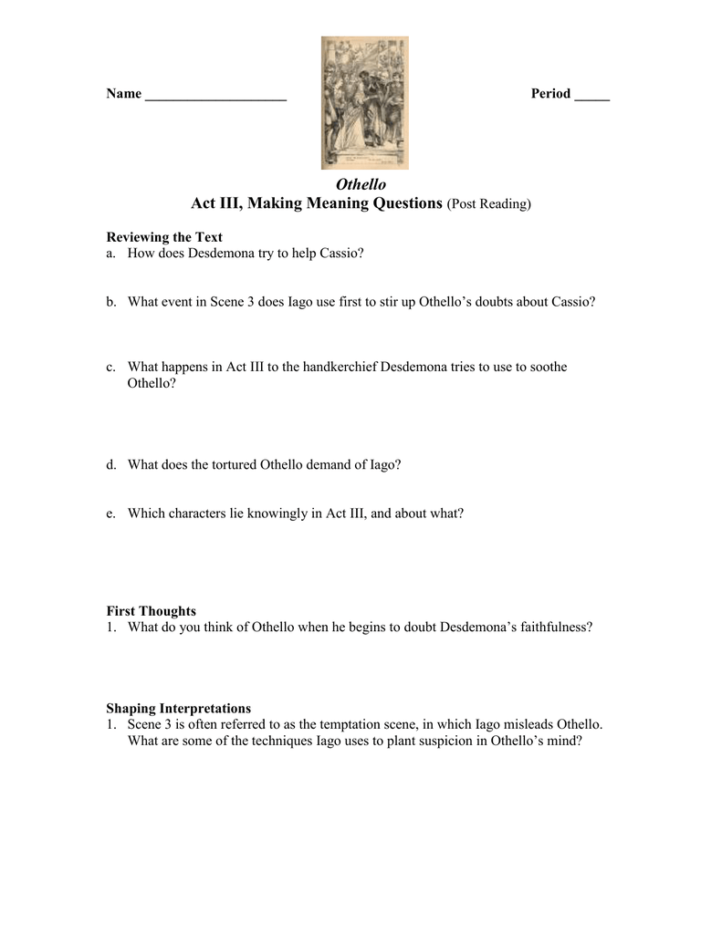 Othello Act Iii Questions