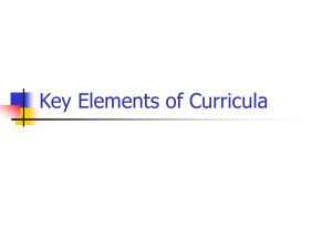 Key Elements of Curricula