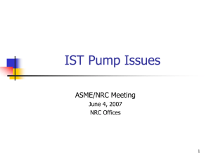 IST Pump Issues - Inservice Testing Owners Group