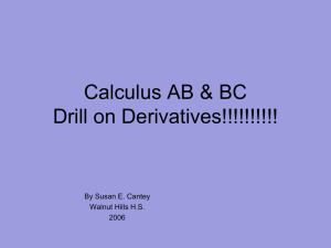 AB Calculus Derivative Drill