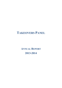 Takeovers Panel Annual Report 2013-14