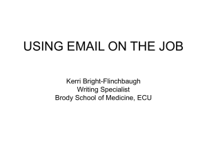 using email on the job - East Carolina University