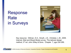 Increasing the response rate - University of Wisconsin