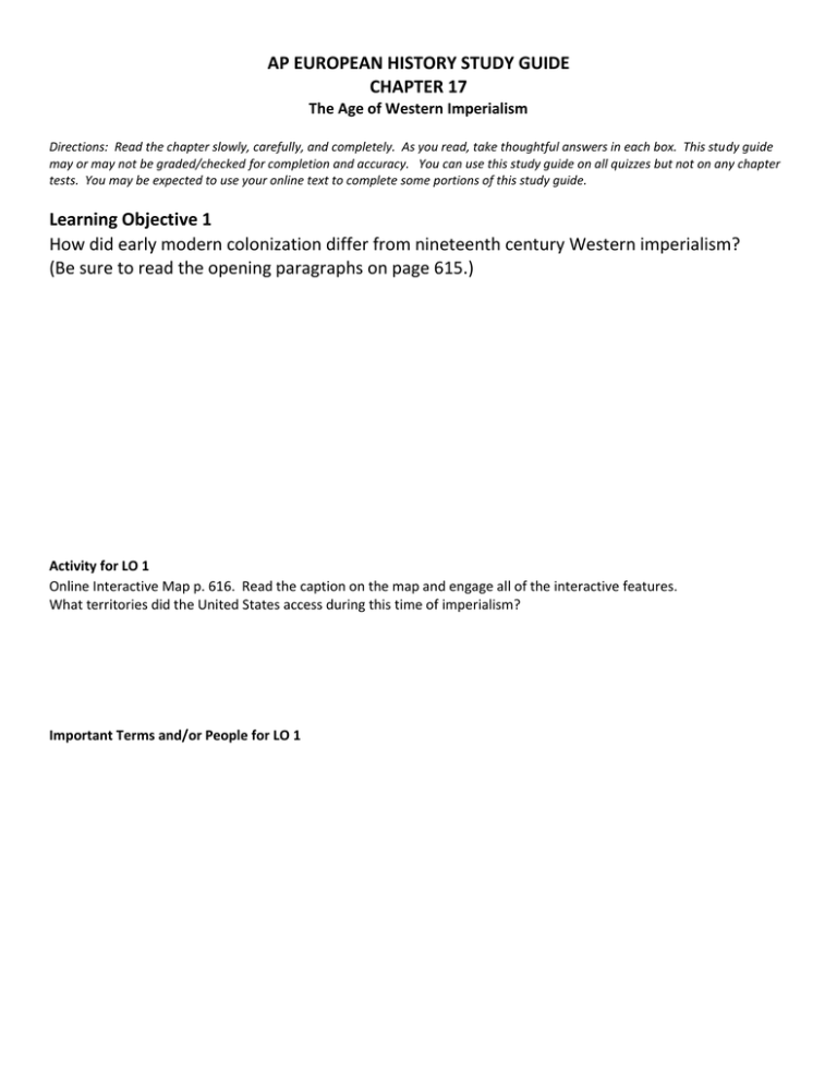 Ap European History Study Guide Chapter 17 Ap European History Study Guide Chapter 17