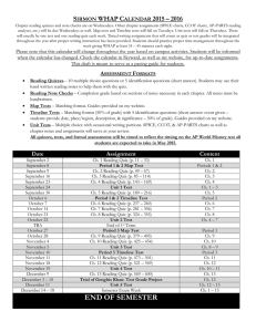 AP World History - Assessment Calendar