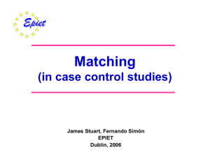 Matching in case control studies