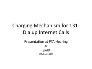 Charging Mechanism for 131-Dialup Internet Calls