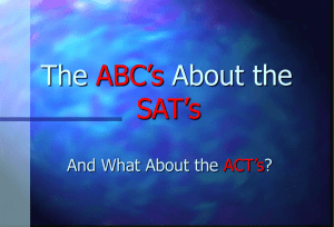 The ABC's about the SAT's - Montgomery County Public Schools