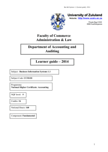 Study guide-Semester 1 2014