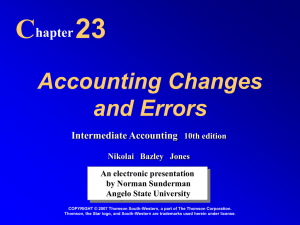 Accounting Changes & Errors