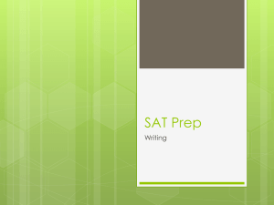 SAT Prep: Writing Multiple Choice and Essay Sections