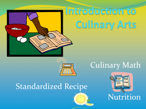 Introduction to Culinary Arts