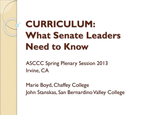 CURRICULUM: What Senate Leaders Need to Know