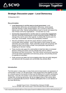 Strategic Discussion paper - Local Democracy