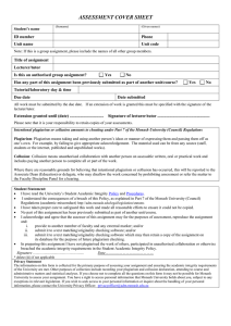 Assessment Cover Sheet - Monash University Policy and